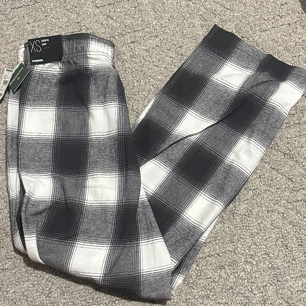 RSQ Plaid Gray and White lounge pants